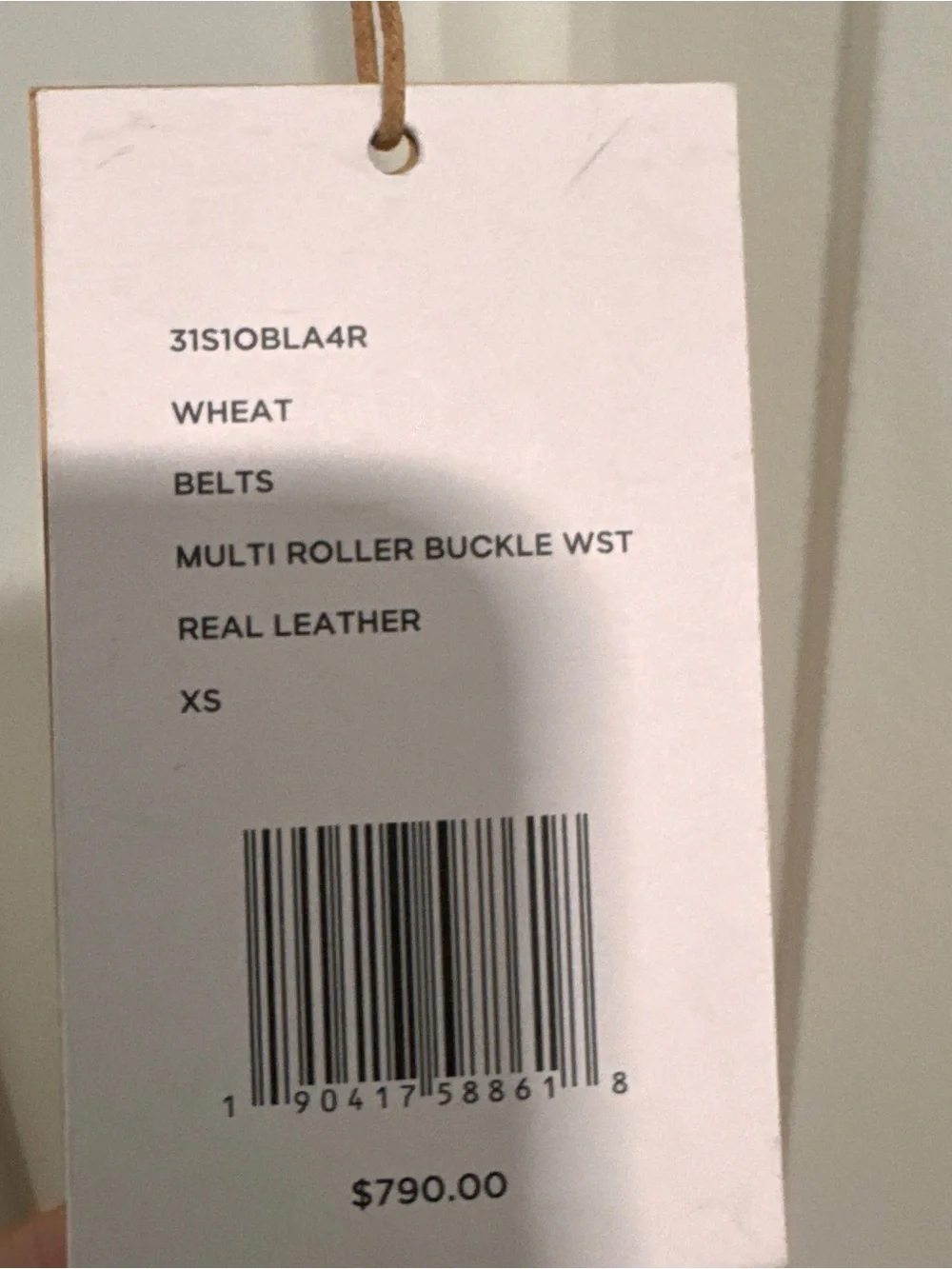 Michael Kors Double-Wrap Tan Leather Belt with Silver Buckles